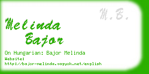 melinda bajor business card